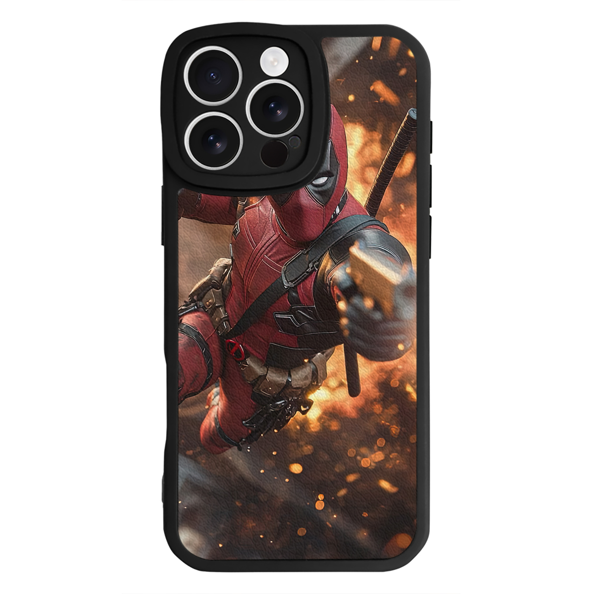 （画像用） Deadpool デッドプール 【iPhone 16シリーズ対応】シリコンスマホケース（レザー調） 材質：シリコン